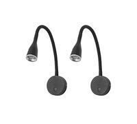 FORLIGHT Crobat (2 unidades) Lámpara de Lectura LED para Dormitorio. Aplique de Pared para Mesita de Noche. Luz de Lectura para Cabecero de Cama con Luz Cálida