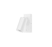 FORLIGHT Era Aplique de Pared para Dormitorio GU10. Luz de Lectura de Diseño Minimalista con Interruptor ON-OFF en la Base. Color Blanco