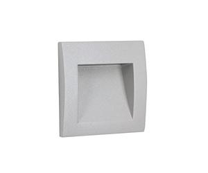 FORLIGHT Face - Foco Empotrable de Pared para Exterior IP65. Baliza Empotrable LED 2.5W y 113LM para Señalizar Caminos en Terraza y Jardín con Luz Neutra 4000K. Color Gris