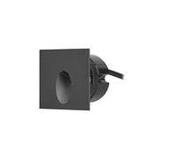 FORLIGHT Icon Square Foco Empotrable de Pared LED para Exterior IP65. LED 2.2W Blanco Cálido 3000K. Empotrable de Pared Exterior Cuadrado. Color Negro