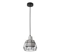 FORLIGHT King Lámpara de Techo Colgante de Cemento y Acero. Lámpara de 60W Tipo Domo de Estilo Industrial y Nórdico para Salón Comedor con Diseño 2 en 1