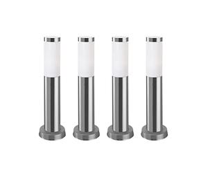 FORLIGHT Koral (2 uds) Baliza Exterior para Jardín Resistente al Agua IP55. Poste de Luz para Sendero y Camino. Lámpara Bolardo de Acero Inoxidable Gris Urbano 23W. Farolillo Moderno Zonas de Paso