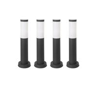 FORLIGHT Koral (4uds) Baliza Exterior para Jardín Resistente al Agua IP55. Poste de Luz para Sendero y Camino. Lámpara Bolardo de Acero Inoxidable Gris Urbano 23W. Farolillo Moderno Zonas de Paso