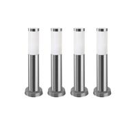 FORLIGHT Koral (2 uds) Baliza Exterior para Jardín Resistente al Agua IP55. Poste de Luz para Sendero y Camino. Lámpara Bolardo de Acero Inoxidable Gris Urbano 23W. Farolillo Moderno Zonas de Paso