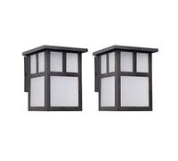 FORLIGHT Osaka (2 unidades) Aplique de Pared Exterior Rústico de Estilo Japonés. Farol de Pared para Bombilla E27. Lámpara de Pared para Jardín y Terraza IP23. Marrón Óxido