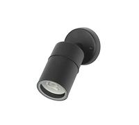 FORLIGHT Pixa - Foco Proyector Exterior IP44, Aplique de Pared o Techo Orientable, Bombilla GU10, Acero Negro, Iluminación Versátil para Jardín y Terraza