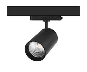 FORLIGHT Proyector LED de Carril 24.6W - Luz Blanca Neutra 4000K, 2103lm, Diámetro 90mm - Compatible con Carril Trifásico, Orientable, Fácil Instalación, Negro