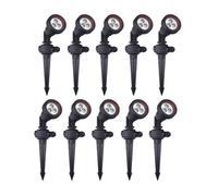 Forlight tidian (10uds) foco proyector de exterior para jardín ip65. con pincho para césped. para bombilla gu10. color negro