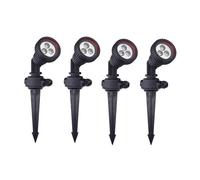 Forlight tidian (4uds) foco proyector de exterior para jardín ip65. con pincho para césped. para bombilla gu10. color negro