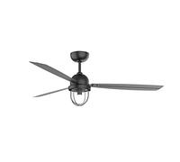 FORLIGHT LedsC4 Mariner - Ventilador de Techo con Luz E27. Ventilador Silencioso con Motor DC, 5 Velocidades, Programable con Temporizador. Color Negro.