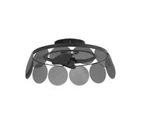 FORLIGHT Ventilador de Techo con Luz LED y Control Remoto, Diseño Moderno en Acero Negro, 57 cm, Ideal para Salón y Dormitorio, Silencioso y Eficiente Energéticamente