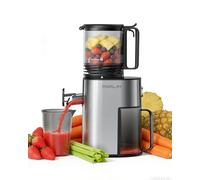 FORLIM Extractor de Zumos y Verduras, 130mm Boca Grande Autoalimentada, 250W Automático Lento Masticador con 1,7L Tolva, Alto Rendimiento, Fácil Limpieza, Plata Clásica