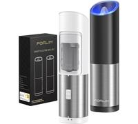 FORLIM Molinillo de Pimienta Automático con Grosor Ajustable,Funciona con una sola mano,para cocina,restaurante y barbacoa,Set de 2 (Negro + Blanco) (DGS-KYMQ-5B-WB)