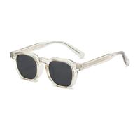 FORLUZ Gafas de sol de moda para hombre, con protección UV400, estilo retro, con remaches, para mujer, de lujo, en verde oscuro (gris champán).