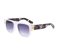 FORLUZ Gafas de sol vintage de lujo para mujer, con protección UV400 para hombre (blancas)