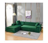 FORLUZ Velvet Sofa Cover Thick Elastic 1/2/3/4 Seater Sofa Cover for Living Room Velvet Plush L Shaped Corner Sofa Cover Couch Cover (Color : Green, Size : 3 Seat (190-230CM))