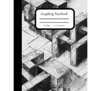Form Field: Graphing Notebook - Abstract Block Pattern in Black & White - 7.5" x 9.25", 110 Pages, Graph + Blank Layout, Matte Cover