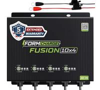 Form Fusion - Cargador de batería Marino de 10 x 4 Bancos, 40 A en Total (10 A por Banco), Cargador Inteligente de Barco a Bordo de 12 V para baterías de Litio (LiFePO4), AGM y Ciclo Profundo