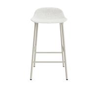Form Taburete de Bar 65 cm Tapizado Grupo 5 Gris Claro/ Acero
