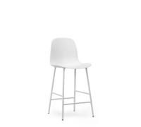 Form Taburete de Bar con Respaldo Al. 65 cm Blanco/ Acero Blanco