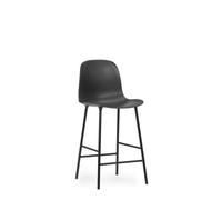 Form Taburete de Bar con Respaldo Al. 65 cm Negro/ Acero Negro