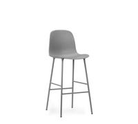 Form Taburete de Bar con Respaldo Al. 75 cm Gris/ Acero Gris