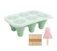 Forma - 6 compartimentos a prueba de fugas, fácil extracción | molde de silicona con palillos | para yogur, zumo, tartas, trufas, caramelos de goma, postres, fondant, caramelo, mousse de chocolate