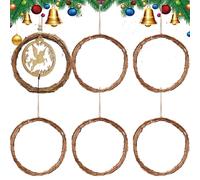 Forma 6 Piezas Flor Y Jardín Navidad Percha Para Puerta Delantera | Guirnalda de ratán DIY de 20 centímetros para dormitorio, sala de estar, patio, pared, decoración de fiesta de bodas y casa