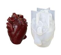 Forma anatómica de corazón - 4,06 x 3,07 x 2,36 pulgadas 3D de silicona de órganos cardíacos, molde de resina blanda, escultura de yeso reutilizable | Creación artística de ornamentos, reunión de