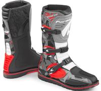 Forma Boulder Comp Botas de moto, gris-blanco-rojo, tamaño 47 para Hombres