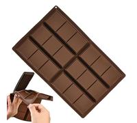 Forma de caramelo rectángulo, molde de chocolate profundo - 6 cavidad rompiendo moldes de silicona de chocolate rellenos - Molde de proteínas y bocadillos energéticos, formas de liberación