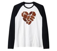 Forma De Corazón Chocolate Semillas De Cacao Camiseta Manga Raglan