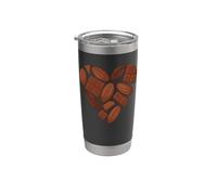 Forma De Corazón Chocolate Semillas De Cacao Vaso térmico de acero inoxidable de doble pared
