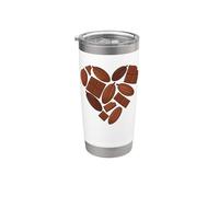 Forma De Corazón Chocolate Semillas De Cacao Vaso térmico de acero inoxidable de doble pared