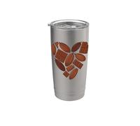 Forma De Corazón Chocolate Semillas De Cacao Vaso térmico de acero inoxidable de doble pared