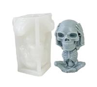 Forma de cráneo, forma de cráneo de silicona | Oír ver no hablar herramientas de figura decorativa maliciosa,Figuras coleccionables Decoración del hogar Acentos Molde, Festival Art Craft Candle Making
