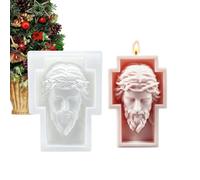 Forma de cruz de silicona hecha a mano antiadherente molde de Jesús para | Forma de vela en forma de cruz para Acción de Gracias, vacaciones, cumpleaños, oficinas, hogar, casa, escuela, hogar