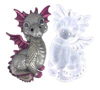 Forma de dragón: crea tú mismo un tesoro mágico de dragón con este exquisito molde de silicona transparente. Cada detalle, desde las escamas del cuerpo hasta las uñas de las garras, se captura en este