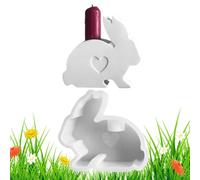 Forma de estatua de conejito de Pascua, molde de silicona - candelabro forma candelabro forma de candelabro forma de conejo, animales, candelabro, cemento, yeso, resina epoxi, molde de silicona para