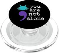 Forma de Gato Semicolon Regalo Prevención de Suicidio Conciencia PopSockets PopGrip para MagSafe