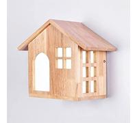 Forma de la casa Lámpara de pared LED luces de madera de madera de la habitación para niños Monte de pared de la pared 12W niños Ciudad de iluminación de la noche Luz de la noche de dibujos animados