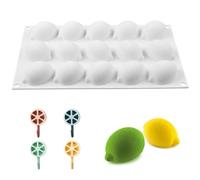 Forma de limón 1 pieza con 15 agujeros y 4 ganchos de limón, molde de silicona para pastel y limones