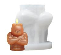 Forma de oso, molde de silicona - 3D - Formas de dibujos animados de oso muscular, suministros artesanales hechos a mano, herramientas de artesanía para decoración de velas, decoración del hogar