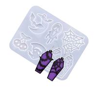 Forma de pendientes temática de Halloween con diseño de fantasmas, formas de colgante, estructura de silicona, adecuado para la fabricación de joyas, formas de joyería fantasma