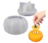Forma de resina de silicona de vidrio de calabaza Nevalerra, forma de calabaza de con tapa | Fácilmente con una caja de dulzura de almacenamiento de cabaña de calabaza, forma de cazador de b