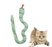 Forma de serpiente de dibujos animados, tela suave y ligera, para gatitos, felpa enriquecida con hierba gatera | Accesorios de juego para el hogar, jaula de refugio, área de salón de