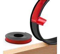 Forma de U para bandas de bordes, 5 m autoadhesivo de TPE para protector de bordes para reparación de estantes de gabinete, tira negra para madera, metal, mármol, bricolaje