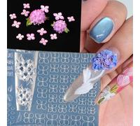 Forma de uñas 3D de flores, herramienta de arte de uñas con plantilla reutilizable de silicona para uñas para formas con efectos degradados