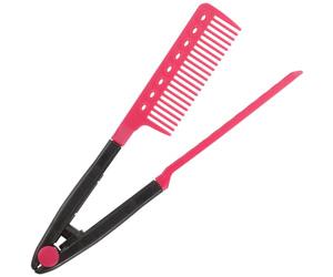 Forma de V Clip Peine Alisador de Pelo, Negro Portátil | ABS hasta 80 °c y PE Resistente al Calor hasta 160 °c, Diseño Clip-on, para Peinar y Fijar