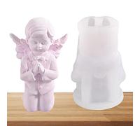 Forma de vela de ángel, silicona 3D, 10,3 cm | Escultura flexible de bricolaje hecha de resina epoxi, 160 g. Esta exquisita herramienta en forma de bebé crea jabones o pasteles hechos a mano para